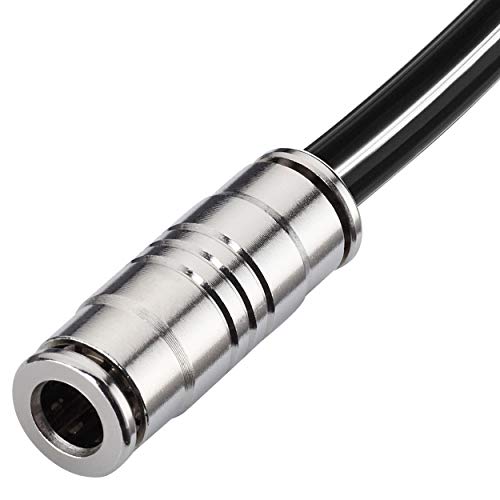 Nickel-Plated Brass Push to Connect air Fittings 1/4"od Straight Union Connect air Fittings Quick Connect Push Lock Fittings air Bag Fittings Pneumatic Fittings Tube connectors (5 Pack)