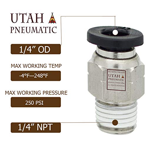 Push In Male Connector. Size:1/4” Tube OD 1/4”NPT