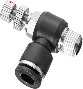 3/8" od 1/4" Npt Air Flow Speed Control Valve Push To Connect  2 Pack