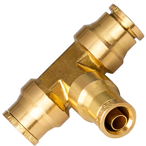 Utah Pneumatic Pack of 2 1/4" Od D.O.T Approved Brass Push to Connect Straight Union for Saej844 Nylon Air Brake Tube Applications