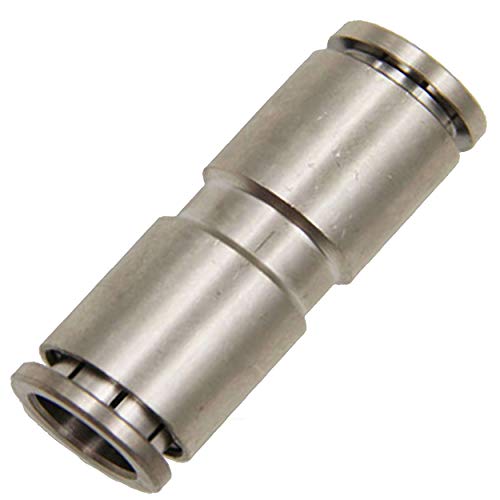 Utah Pneumatic Pack of 2 Nickel-Plated Brass Push to Connect Fittings 1/4"Od Straight Connector Push Fit Fittings Tube Fittings Pneumatic Fittings Air Line Fittings Tube (1/4" Straight Brass)