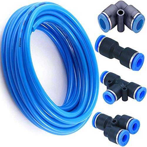 6mm Od 10 Meters 32.8 Feet PU Air Tubing Hose for Air Line Pneumtic Kit with Push to Connect Fittings Pneumatic Tubing